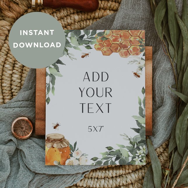 DOWNLOADABLE Blank Bee Sign or Game Card (Creator Uploaded)