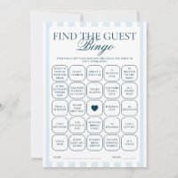 Downloadable Blue Striped Find The Guest Card