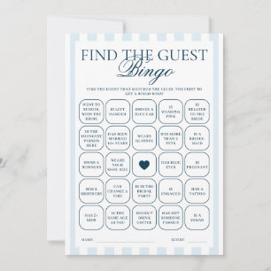 Downloadable Blue Striped Find The Guest Card