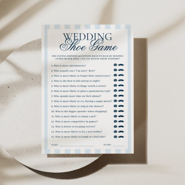 Downloadable Blue Striped Wedding Show Game Card (Creator Uploaded)