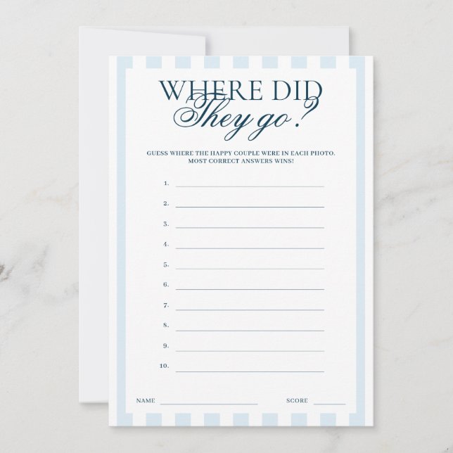Downloadable Blue Striped Where did they go Card (Front)