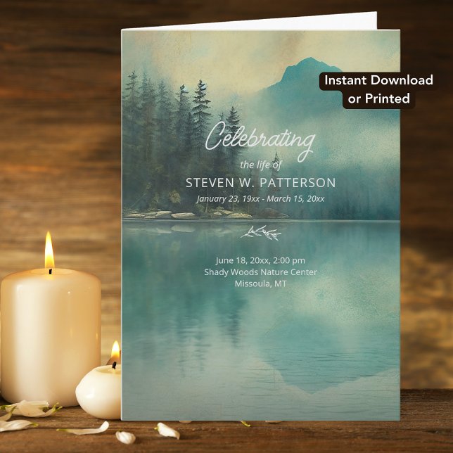 Downloadable Celebration of Life Program, Nature  Card (Creator Uploaded)