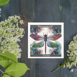 Downloadable Customisable Geo Dragonfly Holiday Card