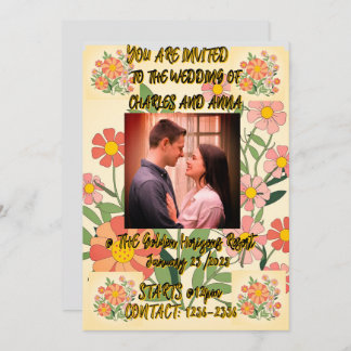 Downloadable Floral Photo Wedding Invitation