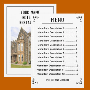 Downloadable Menu Sheet with Editable Listings