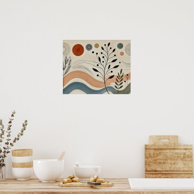 Downloadable Minimalist Botanical Art – Abstract Poster (Kitchen)