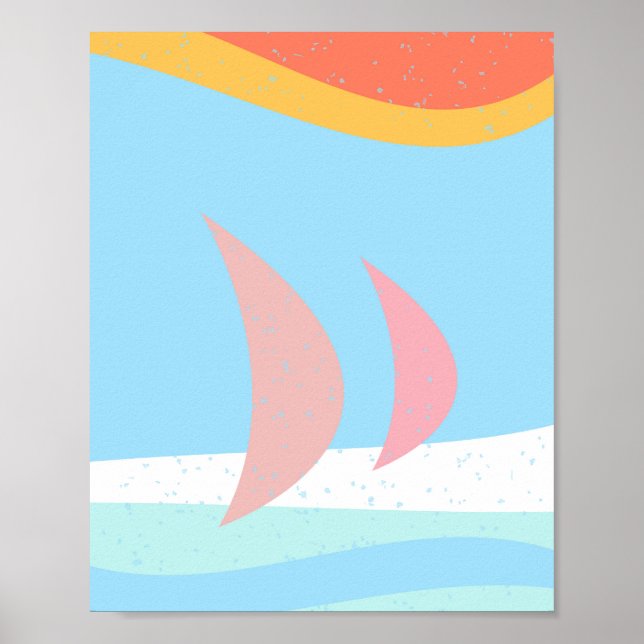 Downloadable Sailing Boats Abstract Poster (Front)