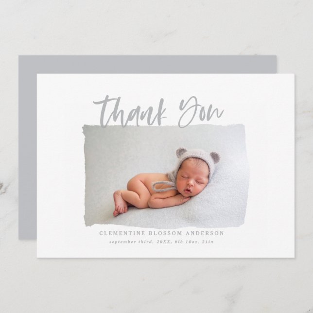 downloadable Script thank you birth announcement (Front/Back)