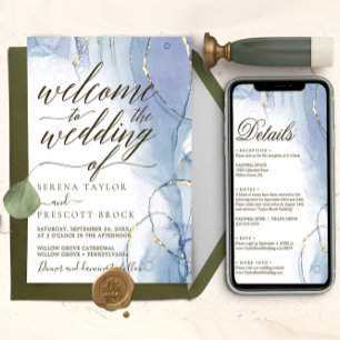 Downloadable Watercolor Calligraphy Wedding Invitation