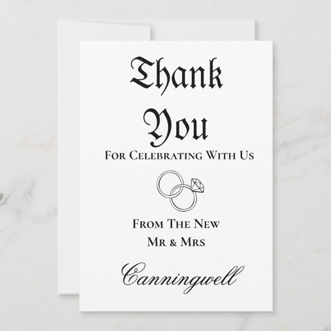 Downloadable Wedding Ring Calligraphy  Invitation (Front)