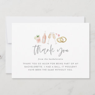 downloadble Watercolor bachelorette thank you Invitation