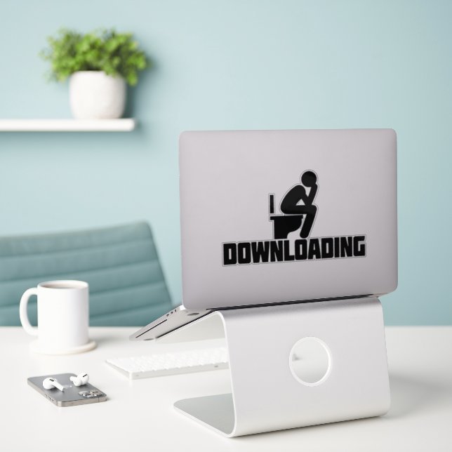 Downloading - Funny Toilet Pooping   (Laptop On Desk)