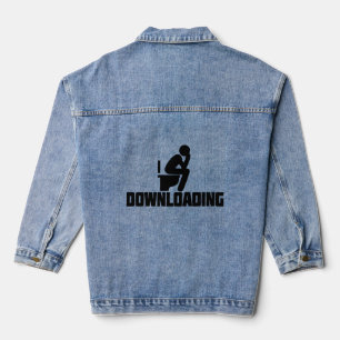 Downloading - Funny Toilet Pooping Denim Jacket