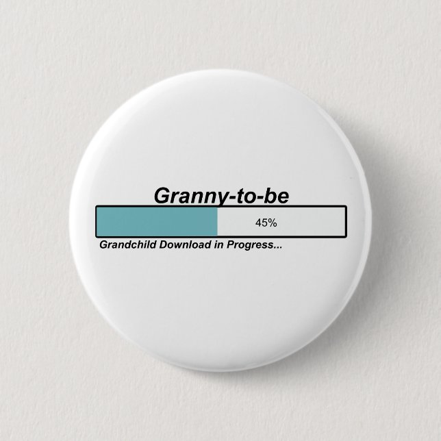 Downloading Granny to Be 6 Cm Round Badge (Front)