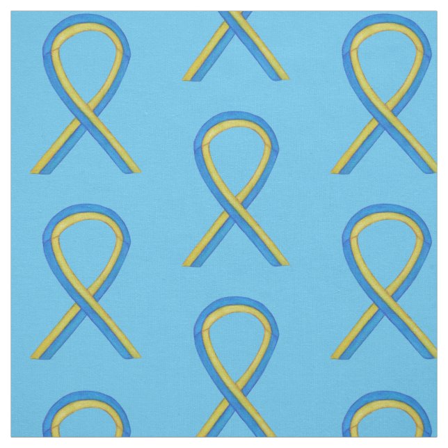 Down's Syndrome Awareness Ribbon Custom Material Fabric (Swatch)
