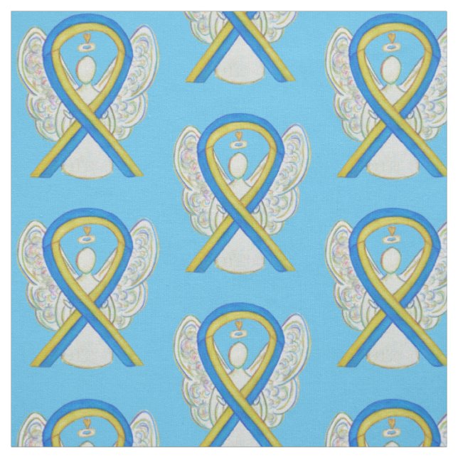 Down's Syndrome Awareness Ribbon Custom Material Fabric (Swatch)