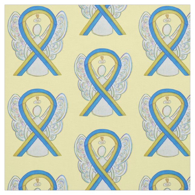 Down's Syndrome Awareness Ribbon Custom Material Fabric (Swatch)