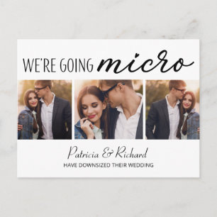 Downsize Wedding Announcement Cute 3 Photo Postcard