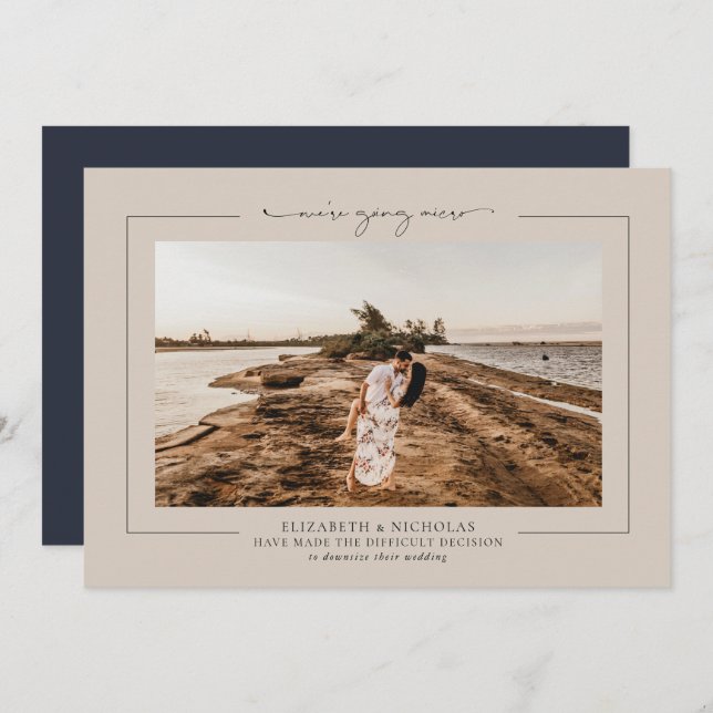 Downsized Micro Wedding Photo Announcement (Front/Back)