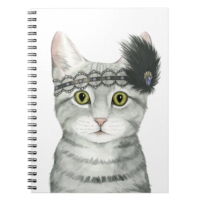 Downton Cat | Bejeweled With Lace Notebook (Front)