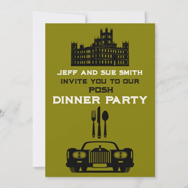 Downton Themed Dinner Party Invitation (Front)