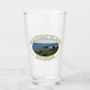 Downtown and Harbour at Mackinac Island, Michigan Glass