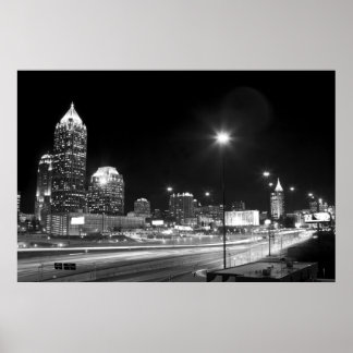 Downtown Atlanta BW Poster