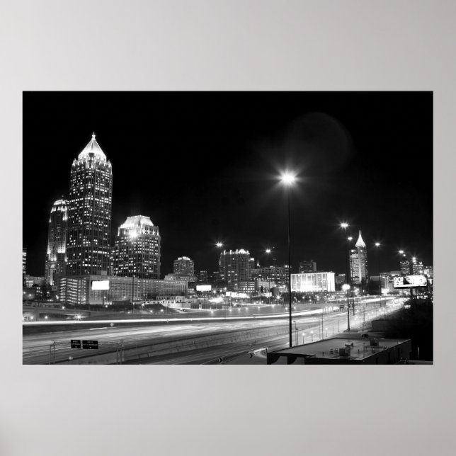 Downtown Atlanta BW Poster (Front)
