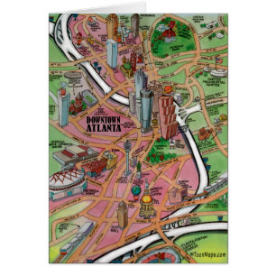 Downtown Atlanta Georgia Cartoon Map