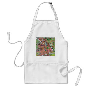 Downtown Atlanta Georgia Cartoon Map Standard Apron