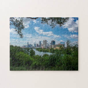 Downtown Austin Skyline from Norwood- Austin Texas Jigsaw Puzzle