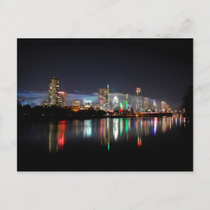 Downtown Austin Texas Night Skyline 2 Postcard