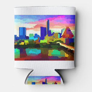 Downtown Austin Texas Skyline Can Cooler