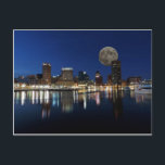 Downtown Baltimore Maryland Dusk Skyline Moon Postcard<br><div class="desc">The skyline of downtown Baltimore,  Maryland reflected in the water of the Inner Harbour at Dusk with the Moon overhead</div>