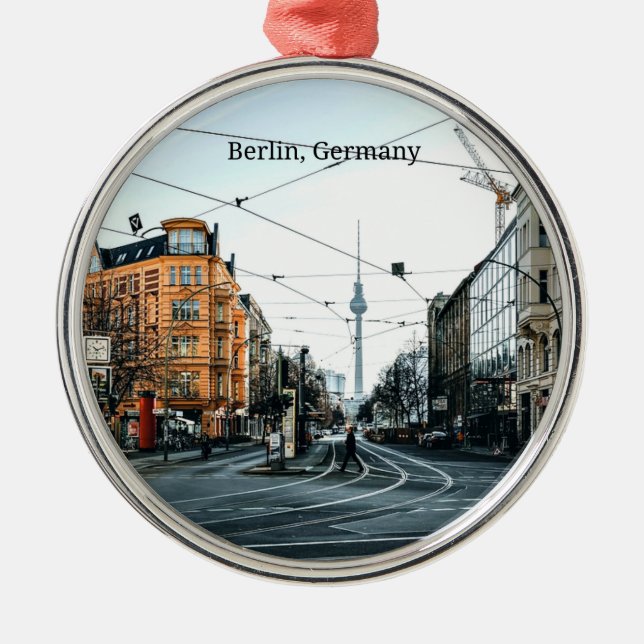 Downtown Berlin, Germany photograph Metal Tree Decoration (Front)