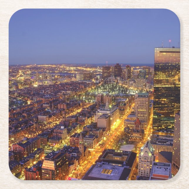 Downtown Boston and Hancock Tower Square Paper Coaster (Front)