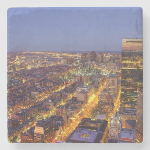 Downtown Boston and Hancock Tower Stone Coaster