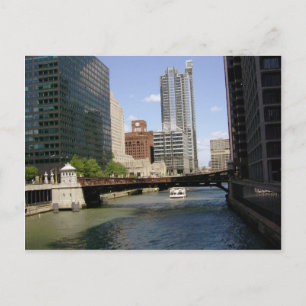 Downtown Chicago by the River Postcard