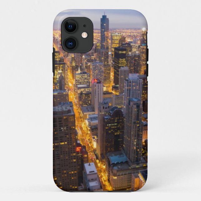 Downtown Chicago skyline at dusk Case-Mate iPhone Case (Back)