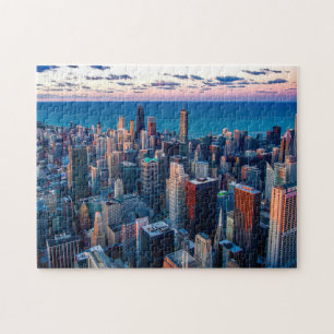 Downtown Chicago Skyscrape View Jigsaw Puzzle