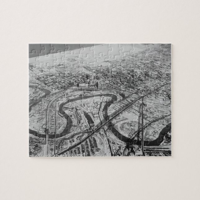 Downtown Cleveland in 1937 Jigsaw Puzzle (Horizontal)