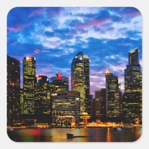 Downtown core square sticker