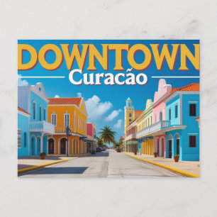 Downtown curacao holiday postcard