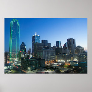 Downtown Dallas in early morning. Poster
