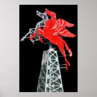 Downtown Dallas Pegasus Neon sign