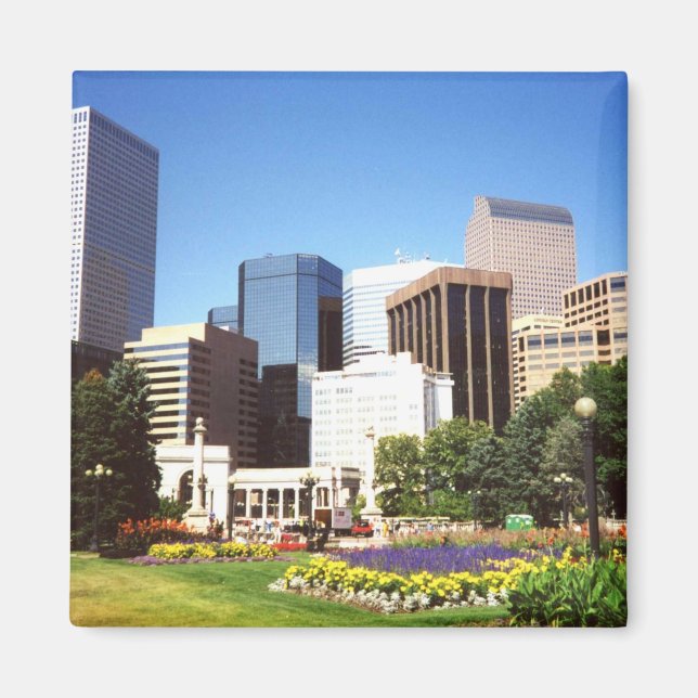 Downtown Denver Souvenir Magnet (Front)