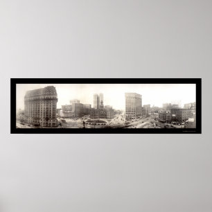 Downtown Detroit Photo 1914 Poster