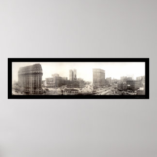 Downtown Detroit Photo 1914 Poster