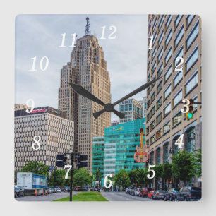 Downtown Detroit Wall Clock