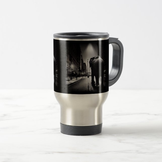 Downtown Elephant Travel/Commuter Mug, 15 oz  Travel Mug (Front Right)